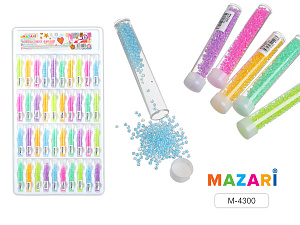 бисер круглый в пластиковой тубе с крышкой ассорти м-4300 /mazari