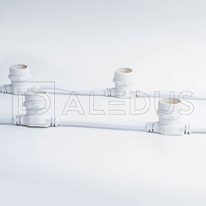 белт лайт aledus бухта 10 м, белый провод, пвх, шаг 40 см, е27