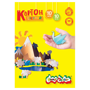 картон а4, 10цветов, 10листов, кцкм10  /каляка-маляка