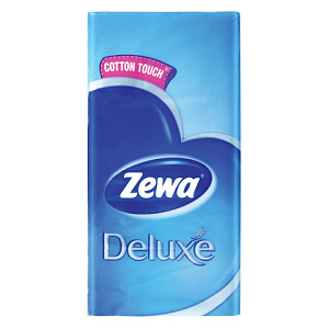 платочки бумажные 3-х сл.  deluxe 10шт/уп 51174 /zewa