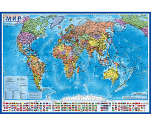 карта мира интеракт. 118*80 политическая глянц. 1:28м кн045, 044 /dmb