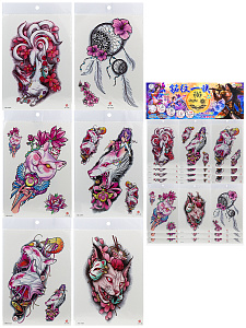 тату-наклейки восточные мотивы 14,8*21 ассорти ws011-2 /рыжийкот