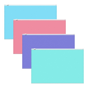 папка-конверт на молнии fizzy pastel, b5, ассорти 50339 /ek