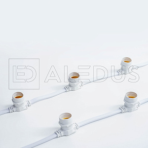 белт лайт aledus бухта 50 м, белый провод, пвх, шаг 20 см, е27